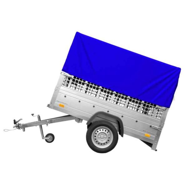 Remorque tôle non freinée Garden Trailer 200 KIPP 200x106 cm [avec rehausses grillagées, bâche haute et arceau]